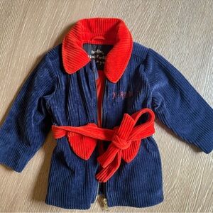 Mini Rodini Blue and Red Corduroy Blazer